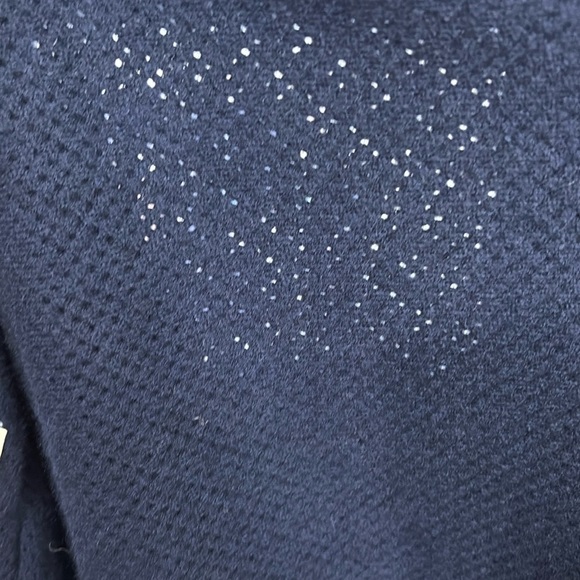 La Ligne Wool & Cashmere Snap Sleeve Meshed Sweater in Navy - Size Small-Repair - Picture 8 of 11